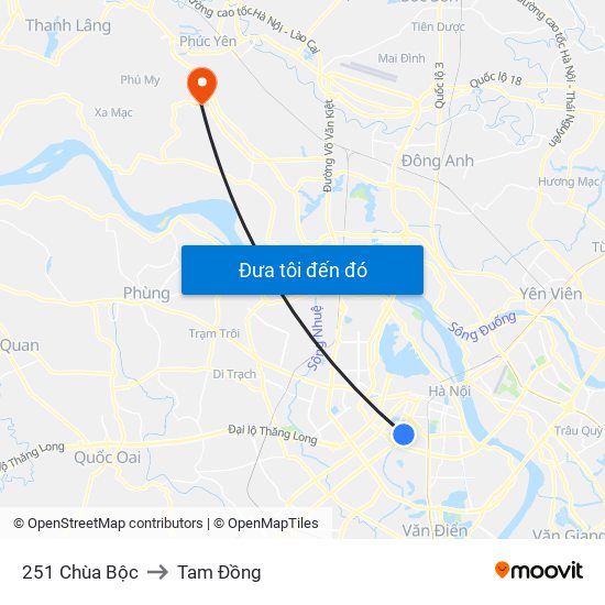 251 Chùa Bộc to Tam Đồng map