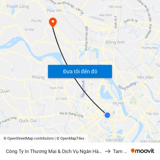 Công Ty In Thương Mại & Dịch Vụ Ngân Hàng - Số 10 Chùa Bộc to Tam Đồng map