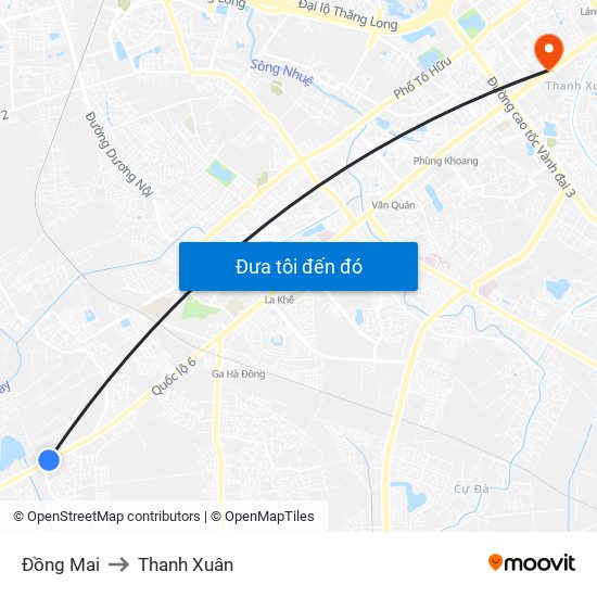 Đồng Mai to Thanh Xuân map