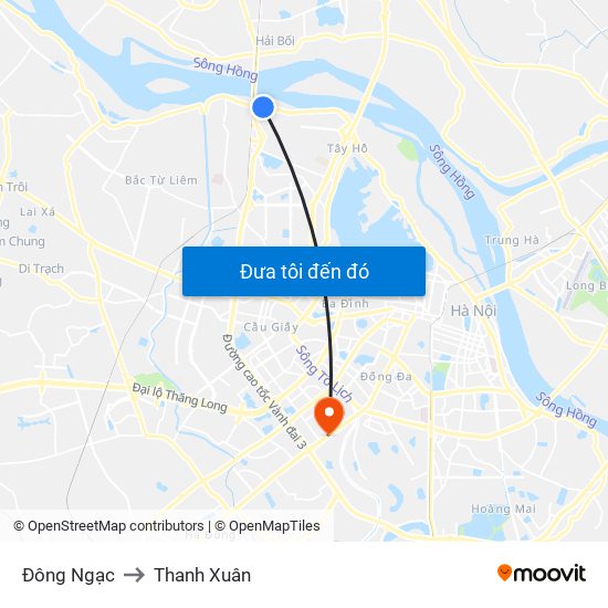 Đông Ngạc to Thanh Xuân map