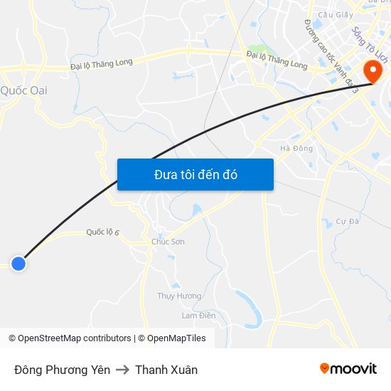 Đông Phương Yên to Thanh Xuân map