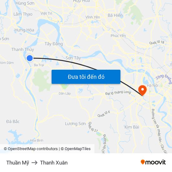 Thuần Mỹ to Thanh Xuân map