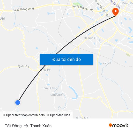 Tốt Động to Thanh Xuân map