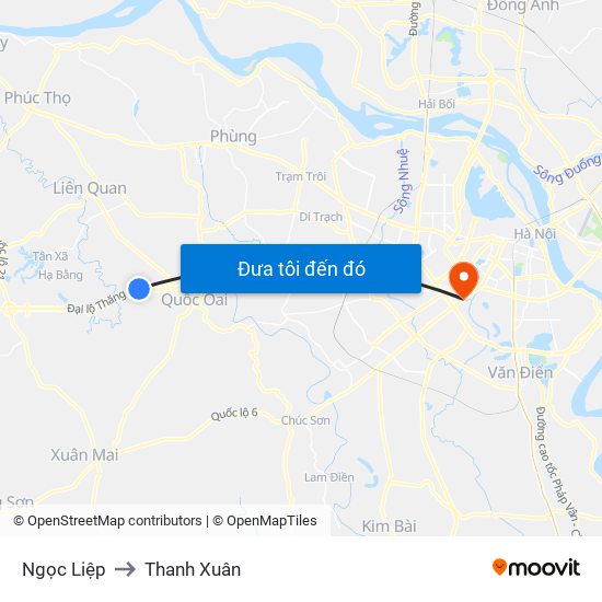 Ngọc Liệp to Thanh Xuân map