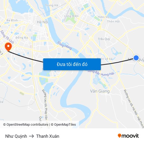 Như Quỳnh to Thanh Xuân map