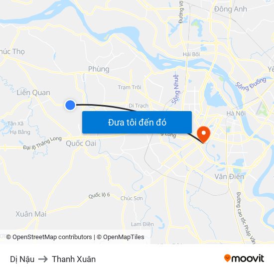 Dị Nậu to Thanh Xuân map