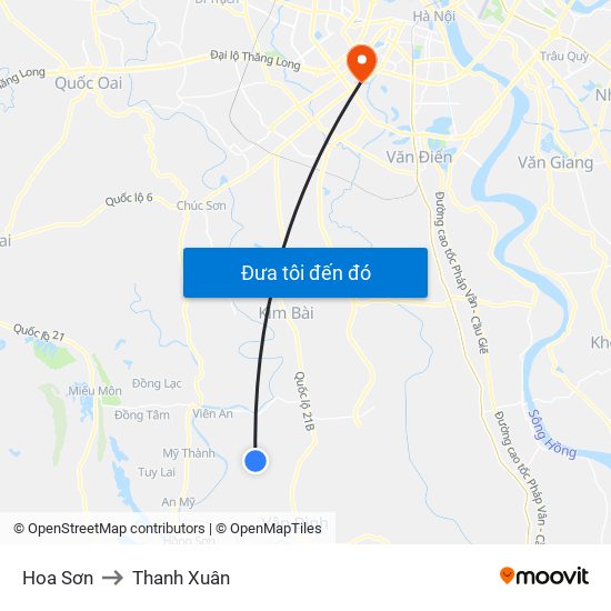 Hoa Sơn to Thanh Xuân map