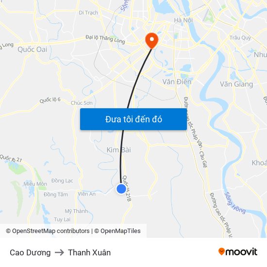 Cao Dương to Thanh Xuân map