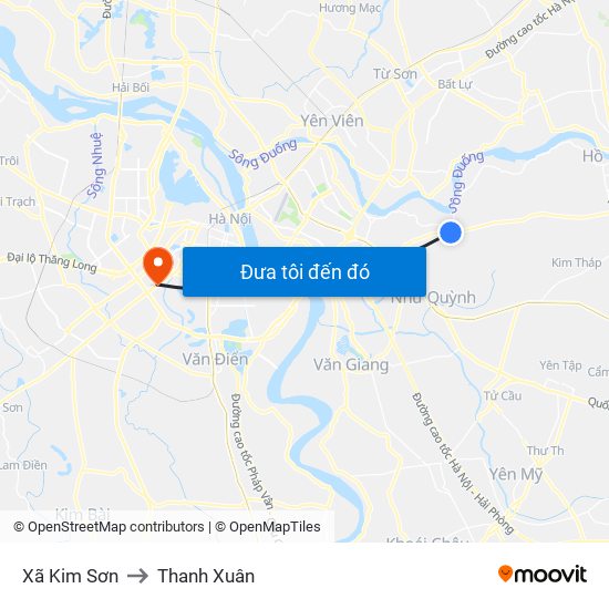 Xã Kim Sơn to Thanh Xuân map