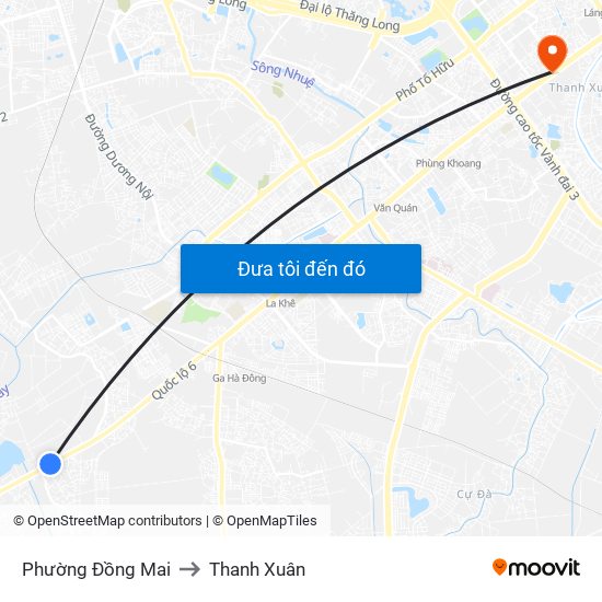 Phường Đồng Mai to Thanh Xuân map