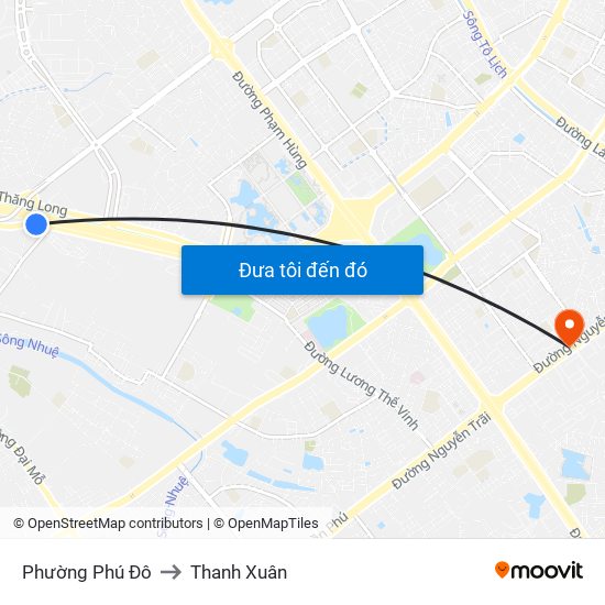 Phường Phú Đô to Thanh Xuân map