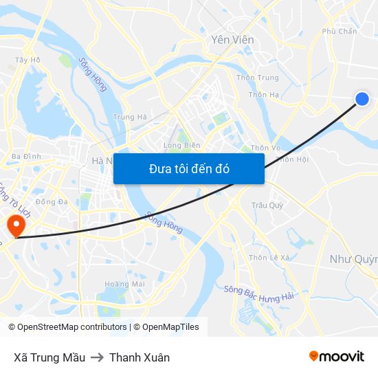 Xã Trung Mầu to Thanh Xuân map