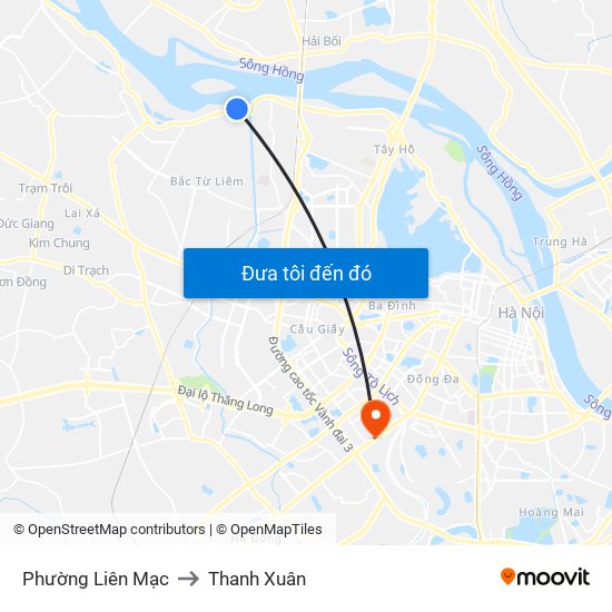 Phường Liên Mạc to Thanh Xuân map