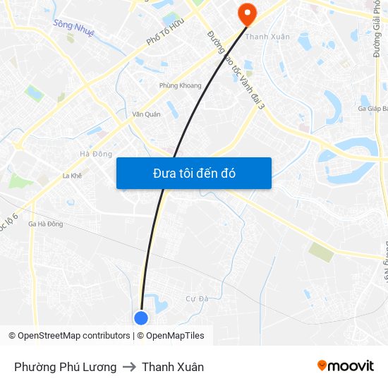 Phường Phú Lương to Thanh Xuân map