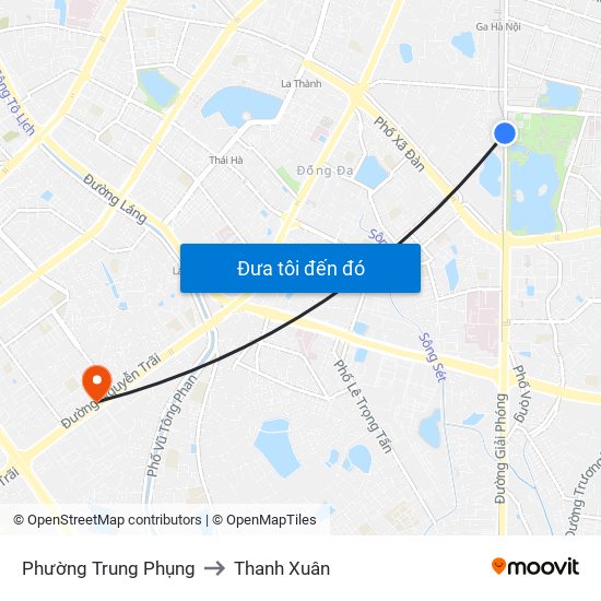 Phường Trung Phụng to Thanh Xuân map