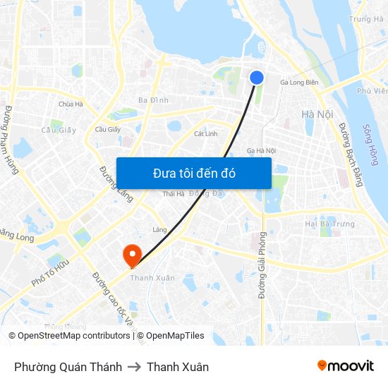 Phường Quán Thánh to Thanh Xuân map