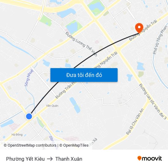 Phường Yết Kiêu to Thanh Xuân map