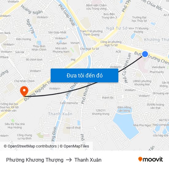 Phường Khương Thượng to Thanh Xuân map