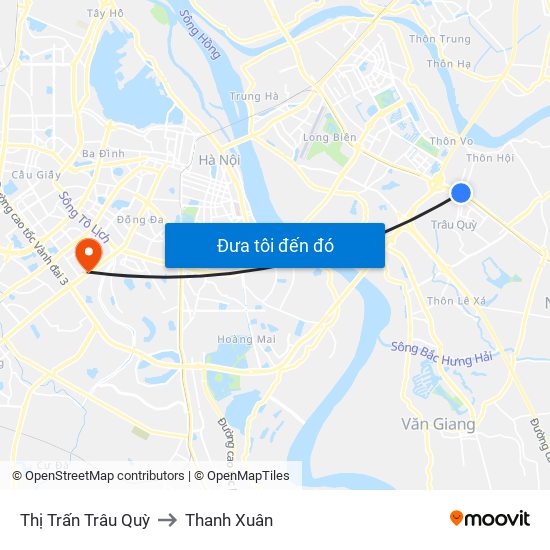 Thị Trấn Trâu Quỳ to Thanh Xuân map