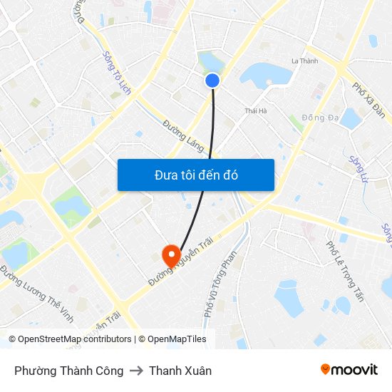 Phường Thành Công to Thanh Xuân map