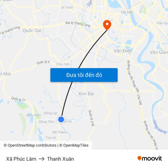 Xã Phúc Lâm to Thanh Xuân map