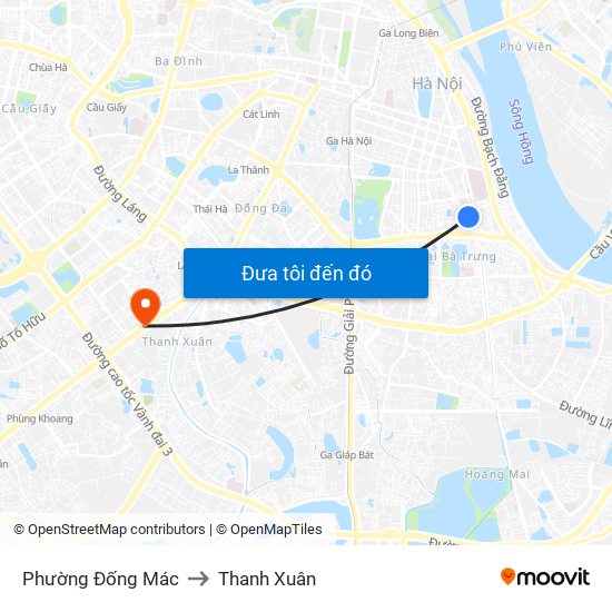 Phường Đống Mác to Thanh Xuân map