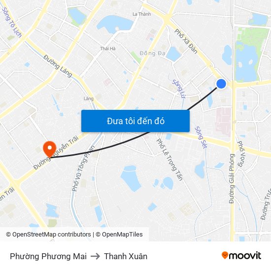 Phường Phương Mai to Thanh Xuân map