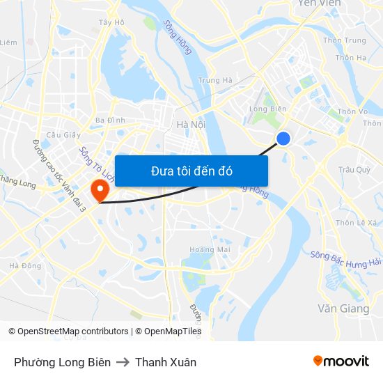 Phường Long Biên to Thanh Xuân map