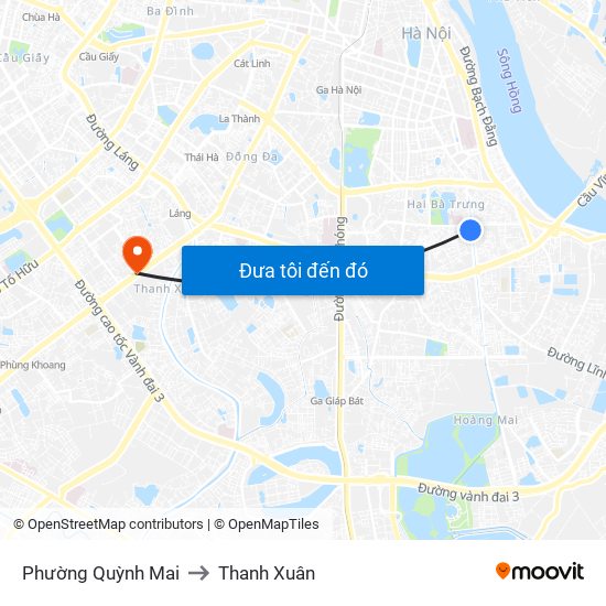 Phường Quỳnh Mai to Thanh Xuân map