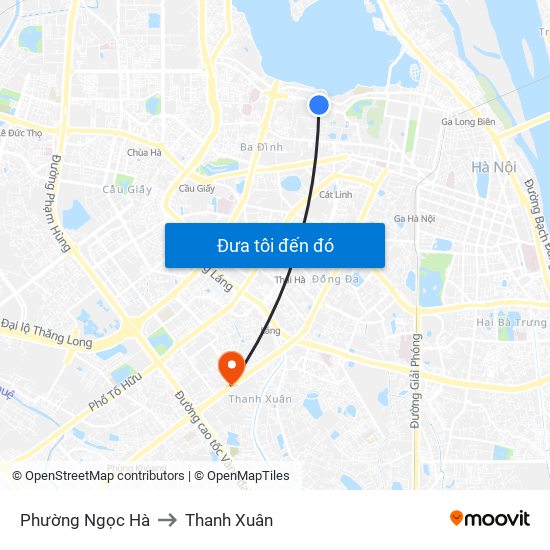 Phường Ngọc Hà to Thanh Xuân map