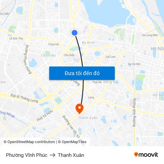 Phường Vĩnh Phúc to Thanh Xuân map