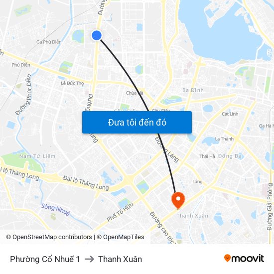 Phường Cổ Nhuế 1 to Thanh Xuân map