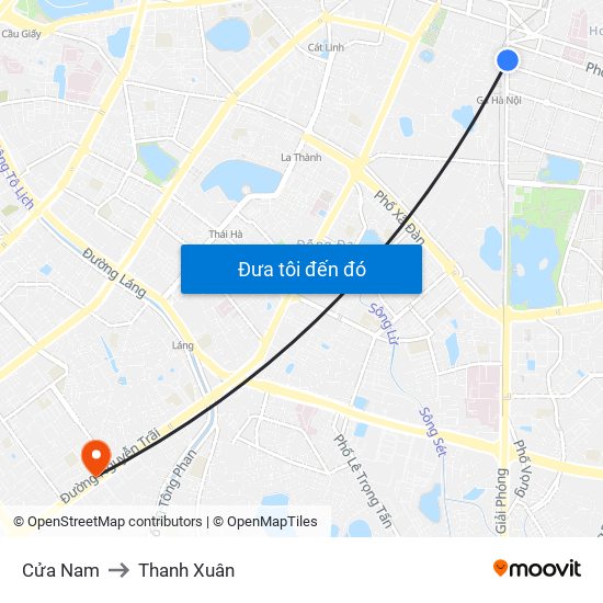 Cửa Nam to Thanh Xuân map