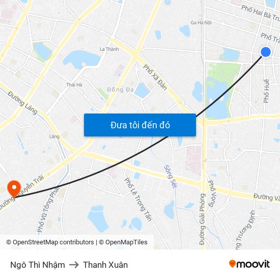 Ngô Thì Nhậm to Thanh Xuân map
