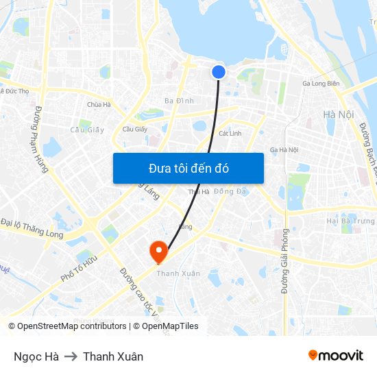 Ngọc Hà to Thanh Xuân map
