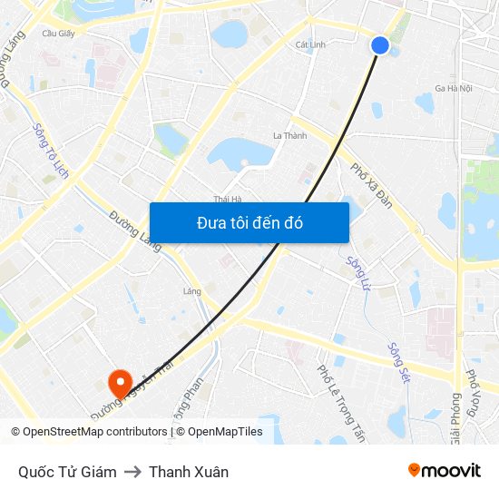 Quốc Tử Giám to Thanh Xuân map