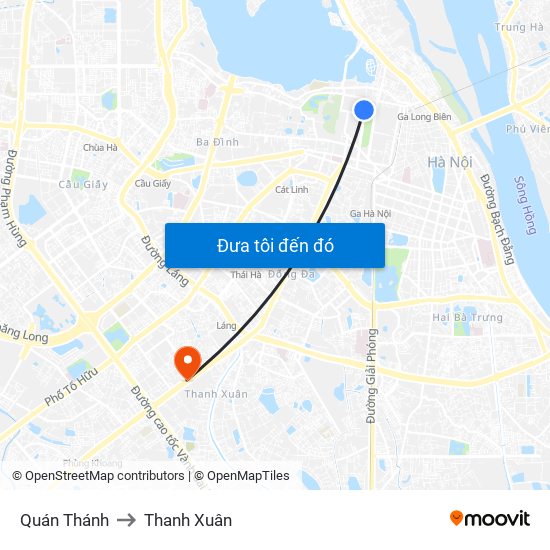 Quán Thánh to Thanh Xuân map