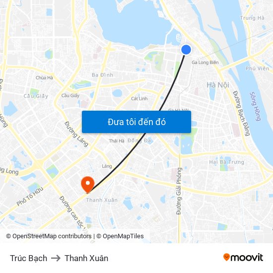 Trúc Bạch to Thanh Xuân map