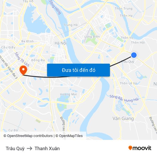 Trâu Quỳ to Thanh Xuân map