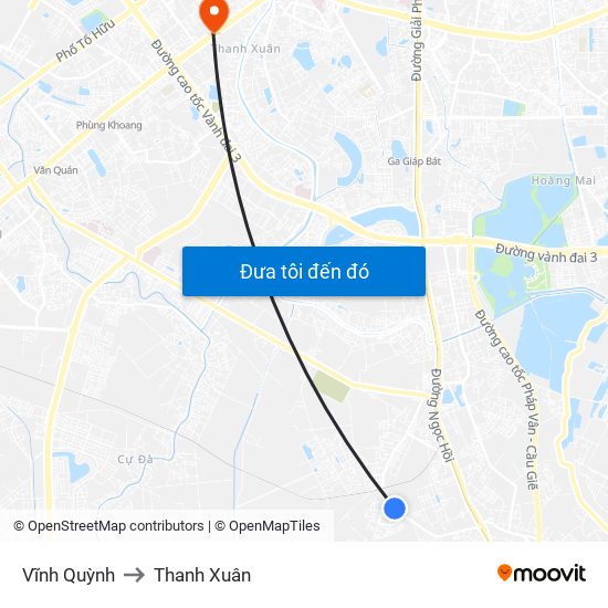 Vĩnh Quỳnh to Thanh Xuân map
