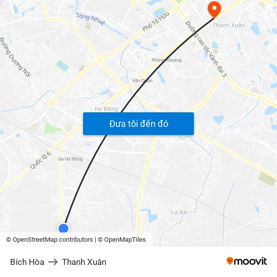 Bích Hòa to Thanh Xuân map