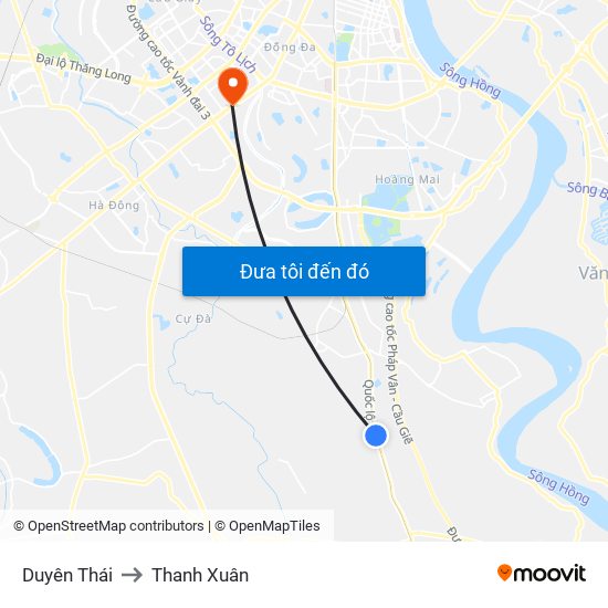 Duyên Thái to Thanh Xuân map