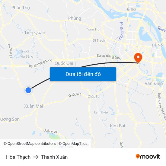 Hòa Thạch to Thanh Xuân map