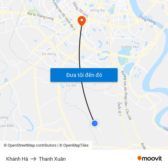 Khánh Hà to Thanh Xuân map