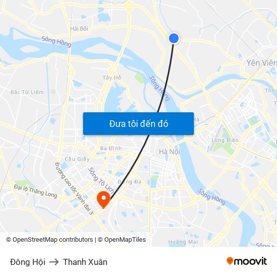 Đông Hội to Thanh Xuân map