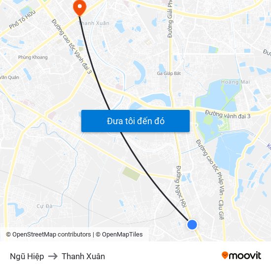 Ngũ Hiệp to Thanh Xuân map