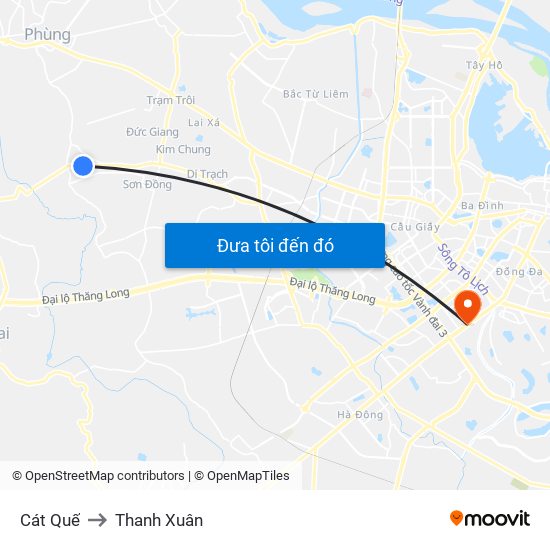 Cát Quế to Thanh Xuân map