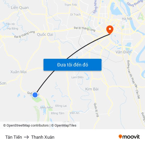 Tân Tiến to Thanh Xuân map