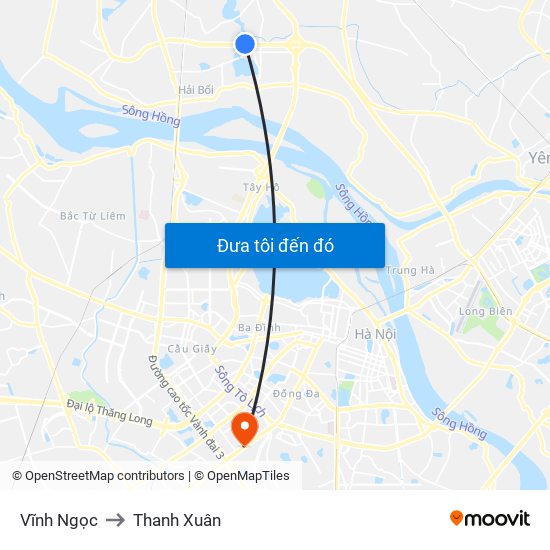 Vĩnh Ngọc to Thanh Xuân map