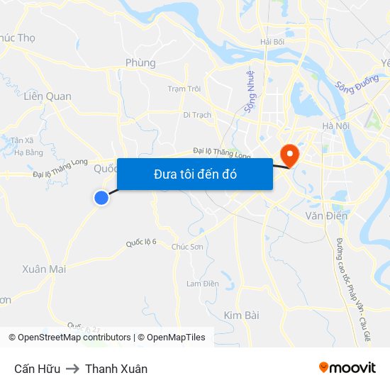 Cấn Hữu to Thanh Xuân map